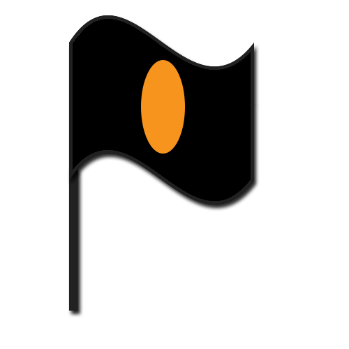 Drapeau noir à disque orange