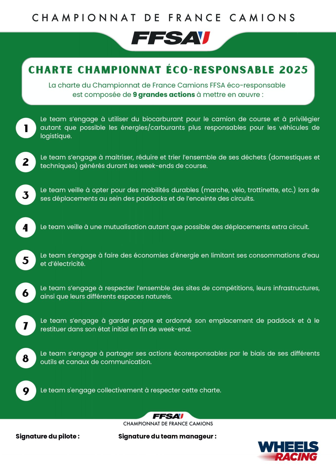 Charte eco-responsable 2025